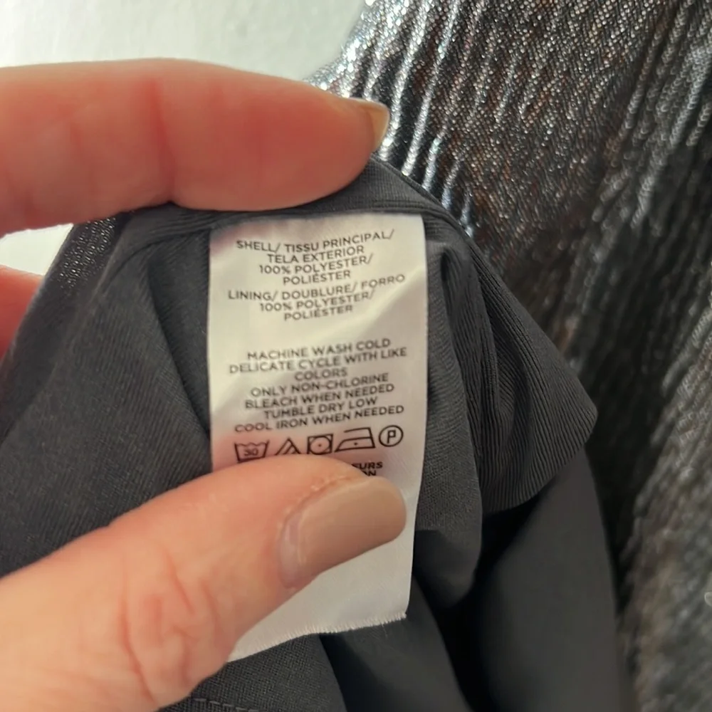 3/$20 Loft Metallic Silver Lined Spaghetti Strap Top - Picture 6 of 6